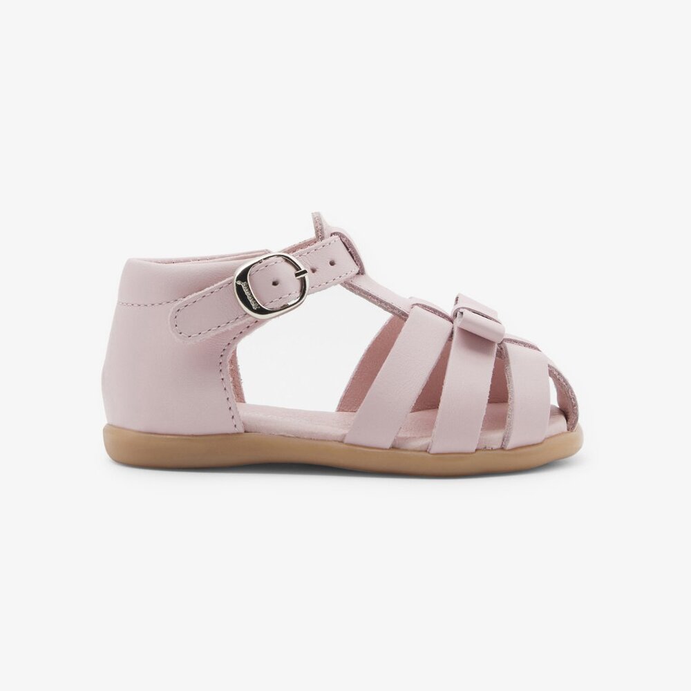 JACADI BABY GIRL LEATHER PINK SANDALS SIZE 24 NEW